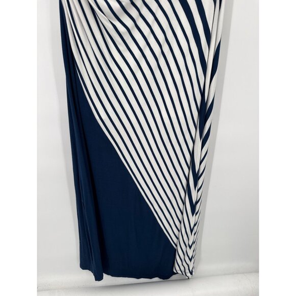 Soft Surroundings Vela Infinity Dress Navy Striped Maxi size XL Sleeveless - Picture 5 of 8